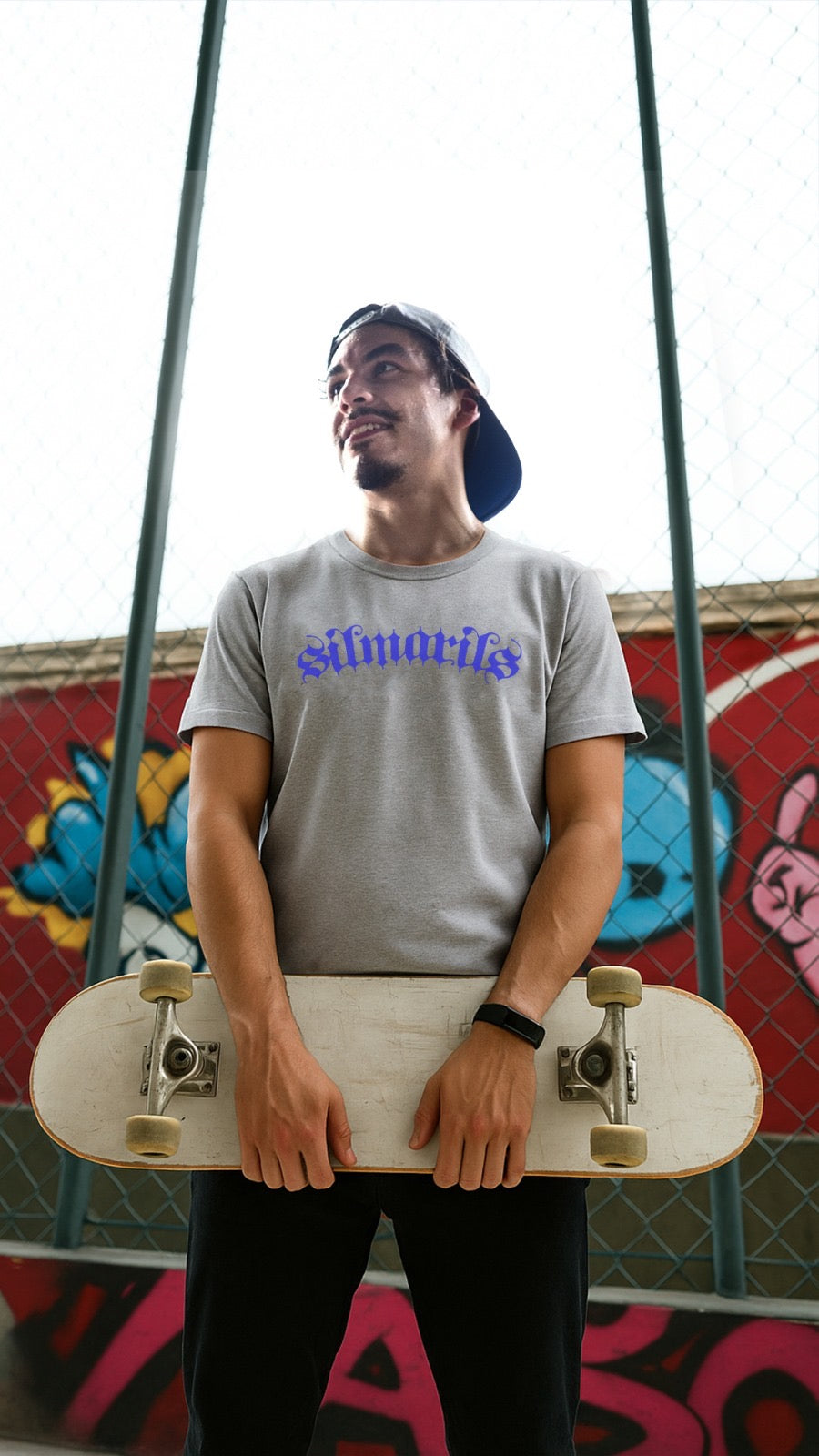 T-Shirt SILMARILS Gris & rouge / Gris & Bleu