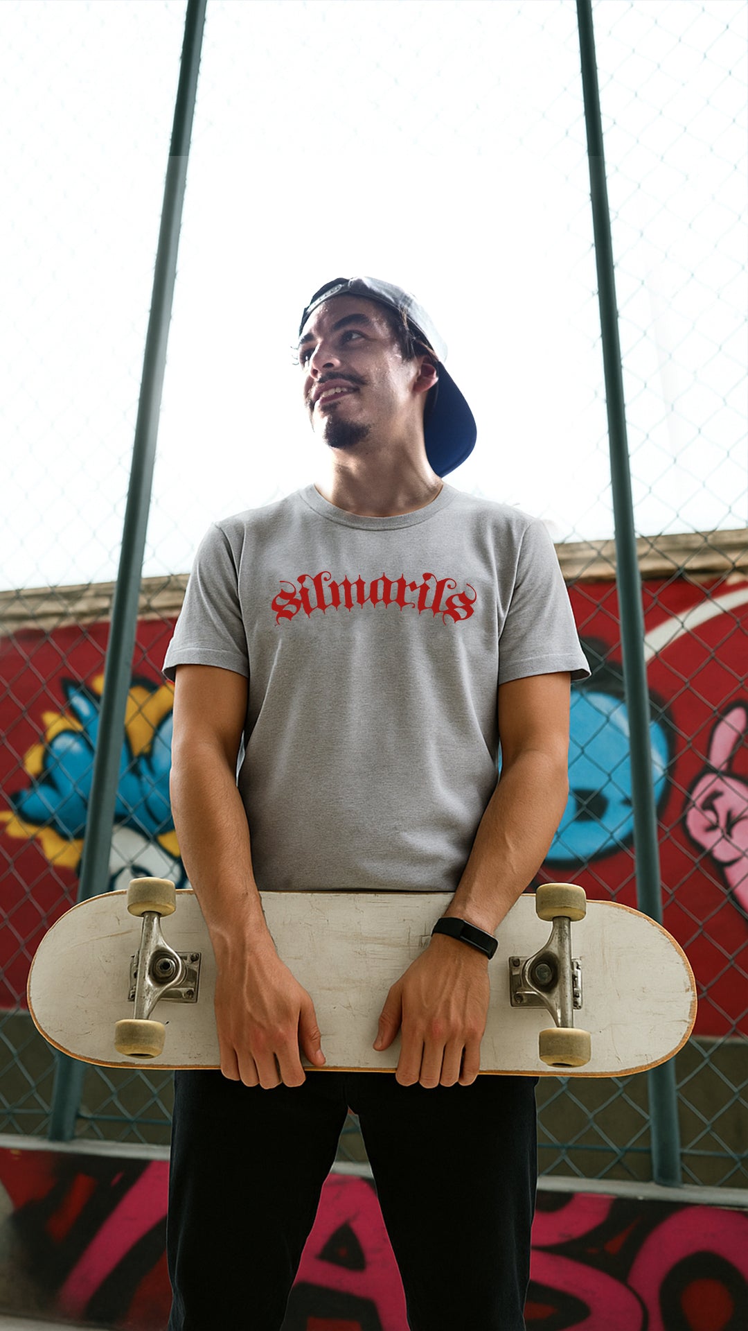 T-Shirt SILMARILS Gris & rouge / Gris & Bleu