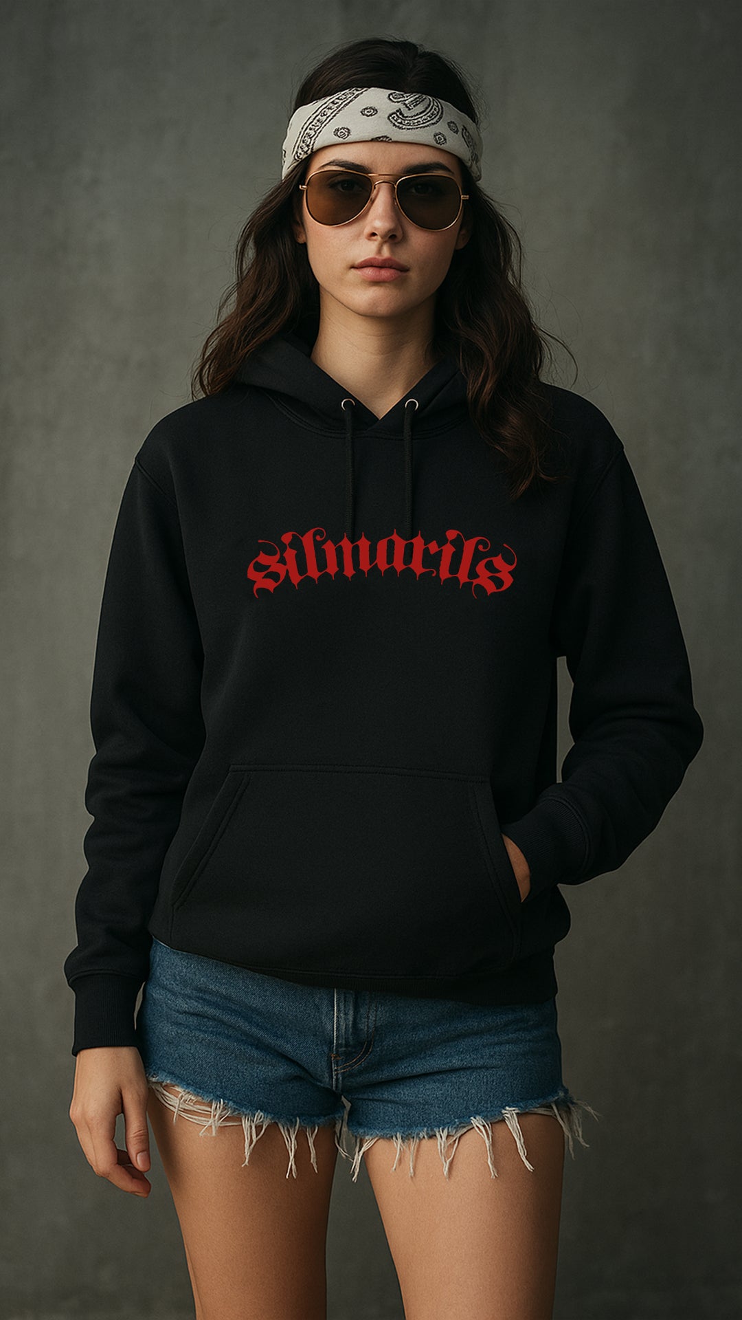 Sweat capuche SILMARILS Noir & Blanc / Noir & Rouge